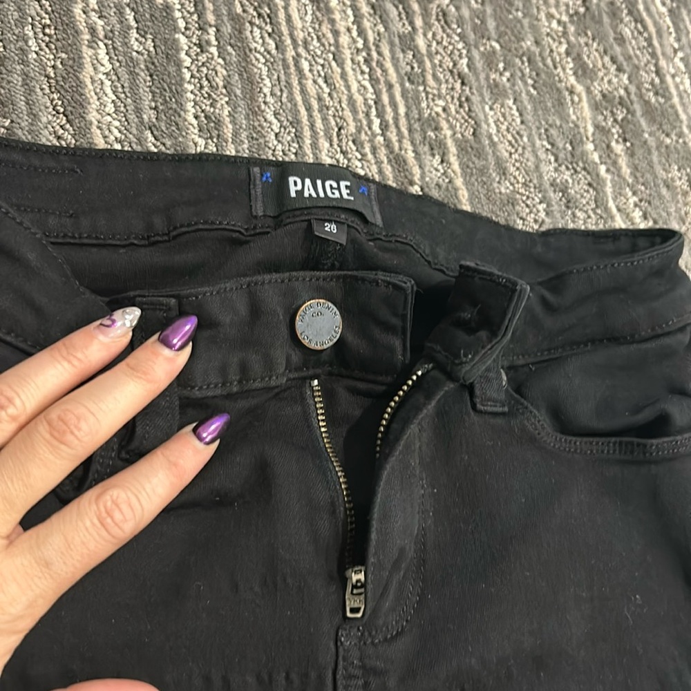 Paige dark black denim jeans